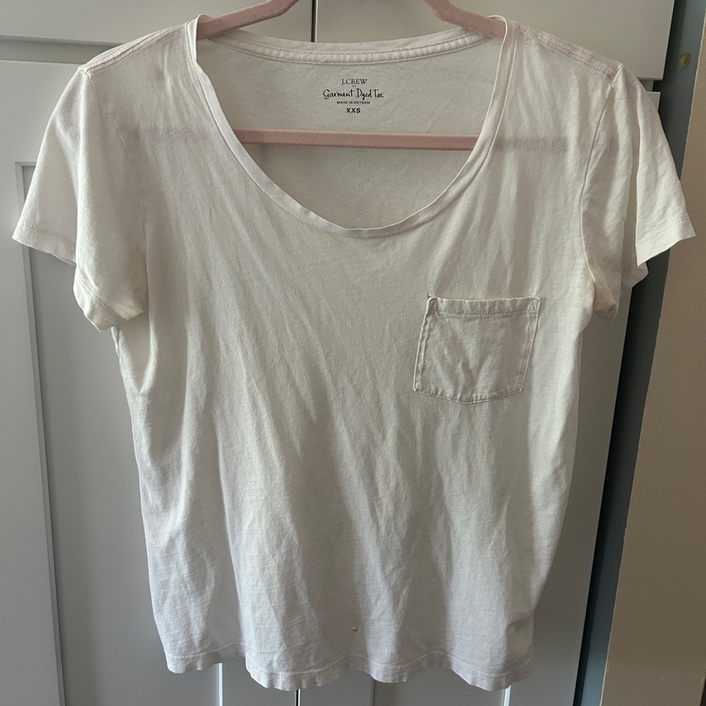 J. Crew White Fitted Short Sleeve T-Shirt